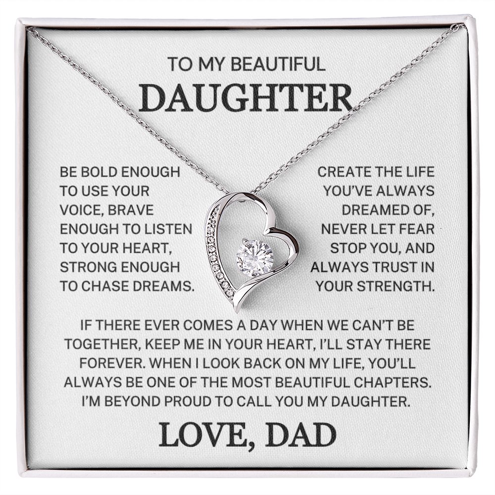Daughter Love Dad "Be Bold Enough" | Forever Love Necklace
