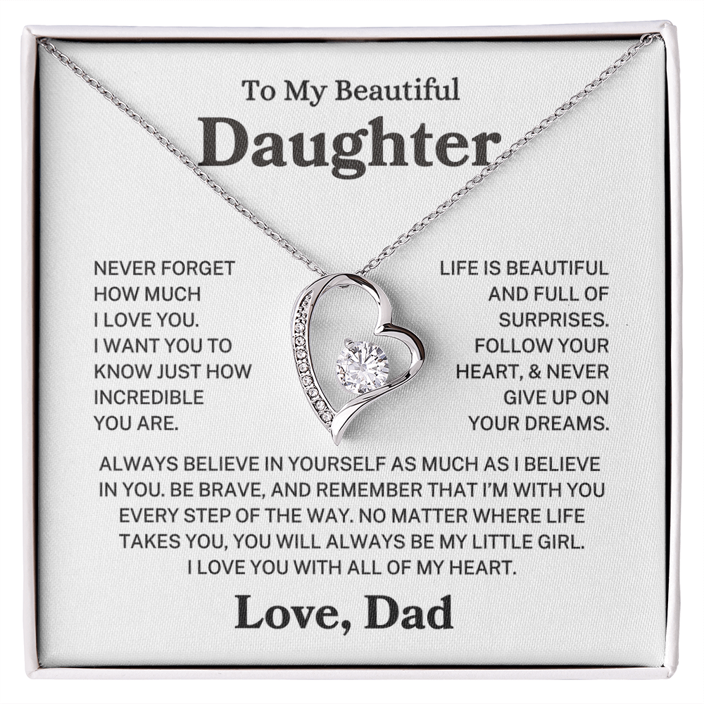 Daughter Love Dad "Always Believe" | Forever Love Necklace