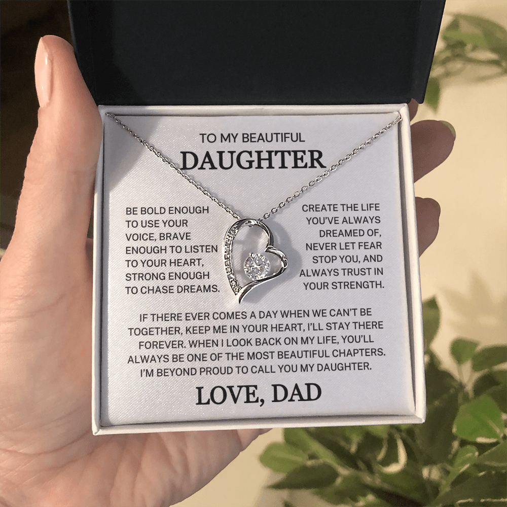 Daughter Love Dad "Be Bold Enough" | Forever Love Necklace