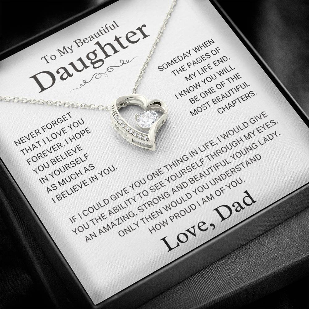 Daughter Love Dad "Never Forget" | Forever Love Necklace