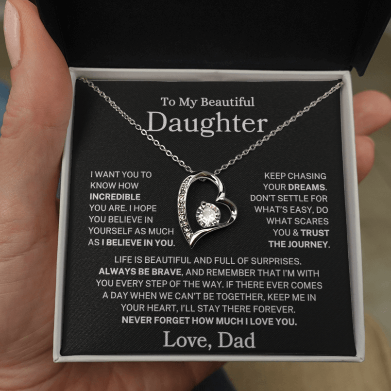 Daughter Love Dad "I Believe In You" | Forever Love Necklace