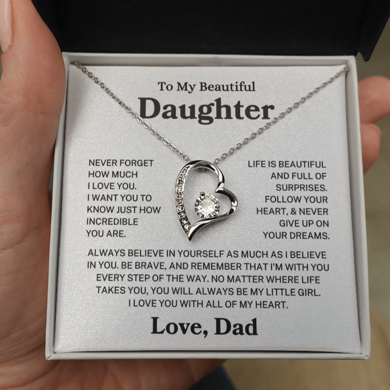 Daughter Love Dad "Always Believe" | Forever Love Necklace
