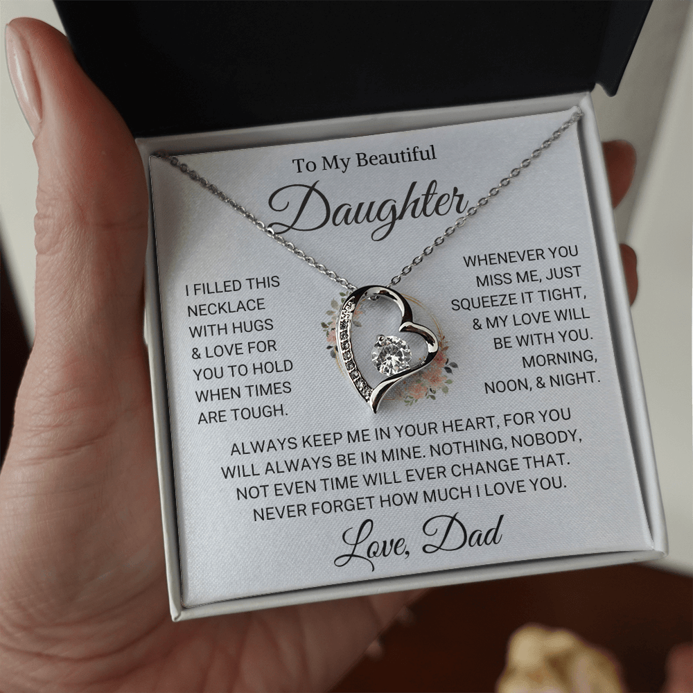Daughter Love Dad "Hugs & Love" | Forever Love Necklace