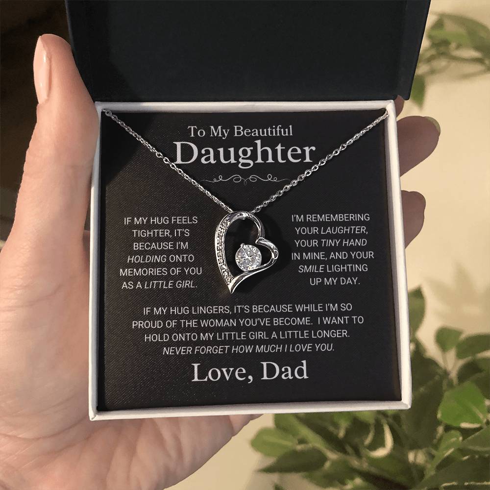 Daughter Love Dad "If My Hug" | Forever Love Necklace