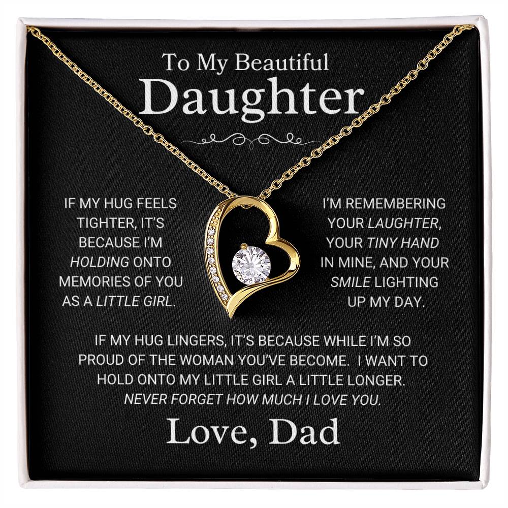 Daughter Love Dad "If My Hug" | Forever Love Necklace