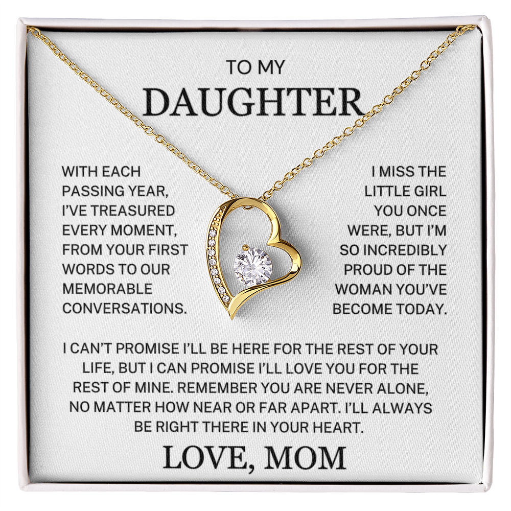 Daughter Love Mom "Treasured Every Moment" | Forever Love Necklace