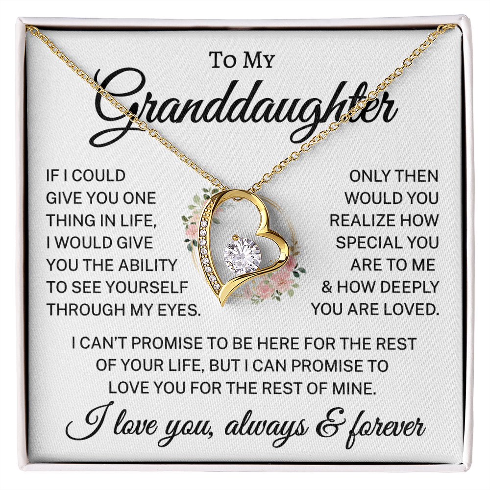 Gift for Granddaughter "How Deeply You Are Loved" | Flower Wreath S/L | Forever Love Necklace