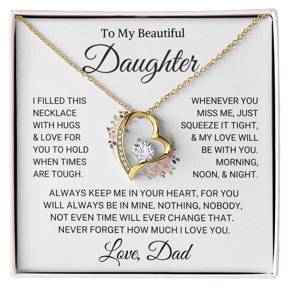 Daughter Love Dad "Hugs & Love" | Forever Love Necklace