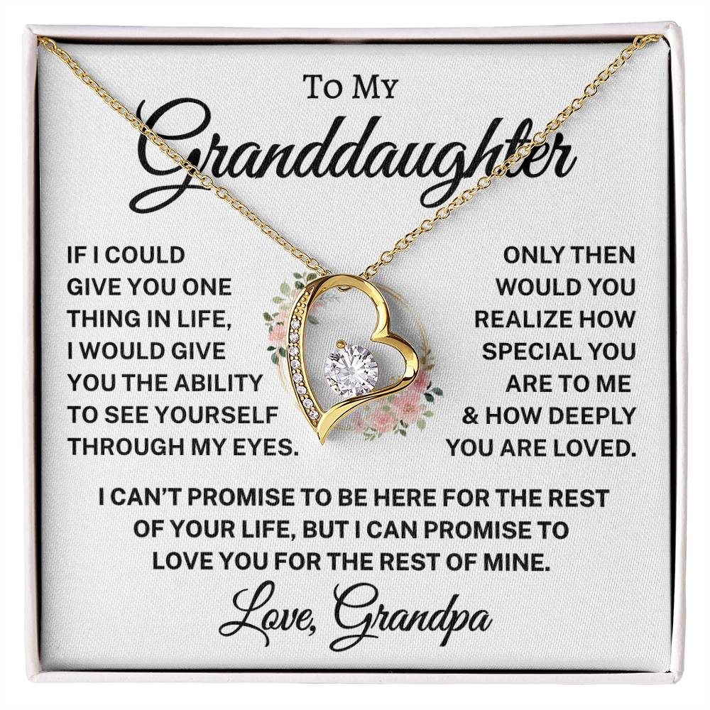 Gift for Granddaughter Love Grandpa "How Deeply You Are Loved" | Flower Wreath | Forever Love Necklace
