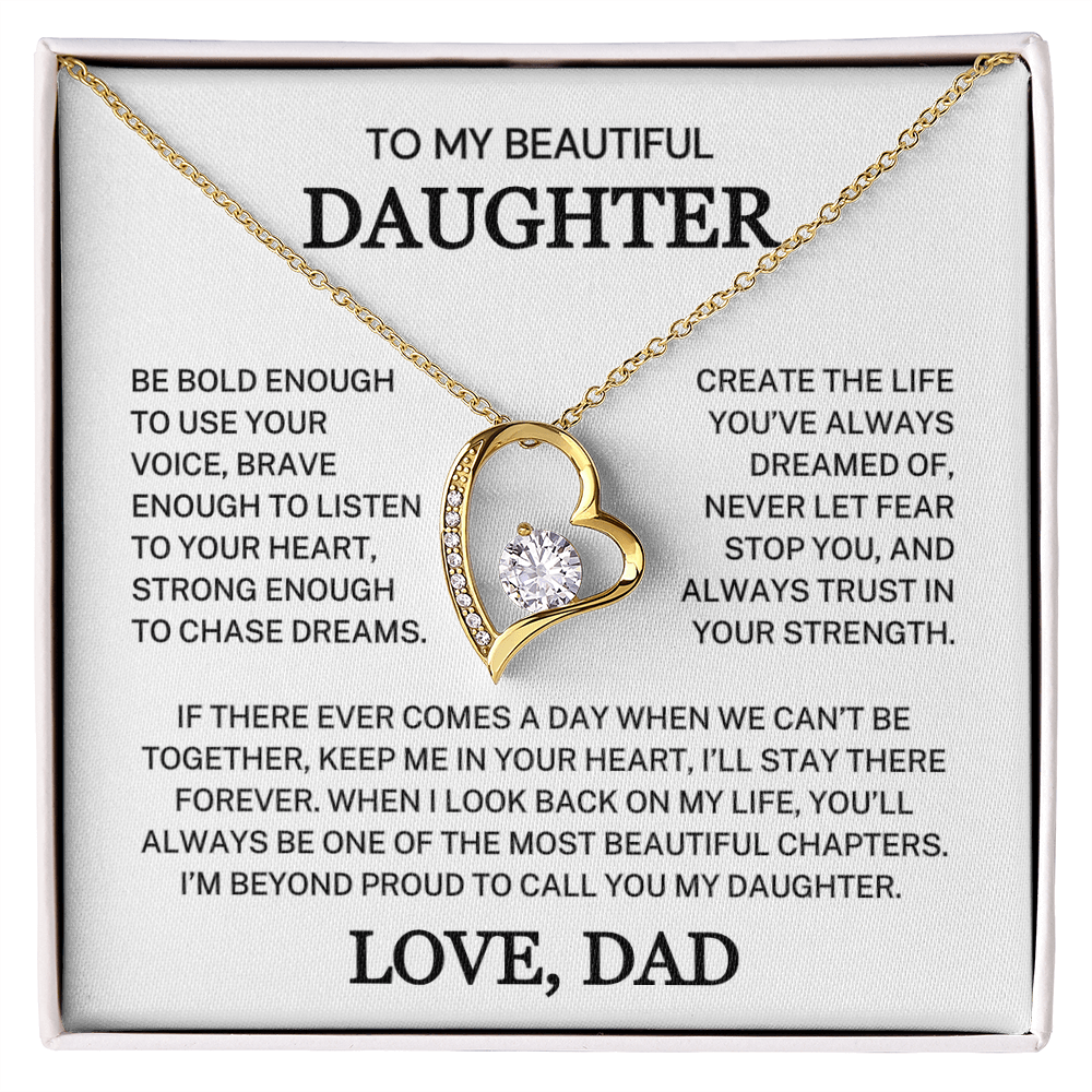 Daughter Love Dad "Be Bold Enough" | Forever Love Necklace