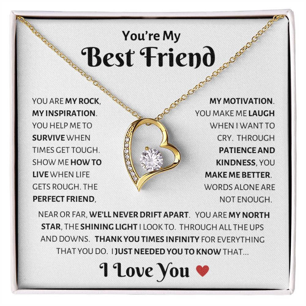 You're My Best Friend | Forever Love Necklace - 18k Yellow Gold Finish / Standard Box Shoptopia Jewelry