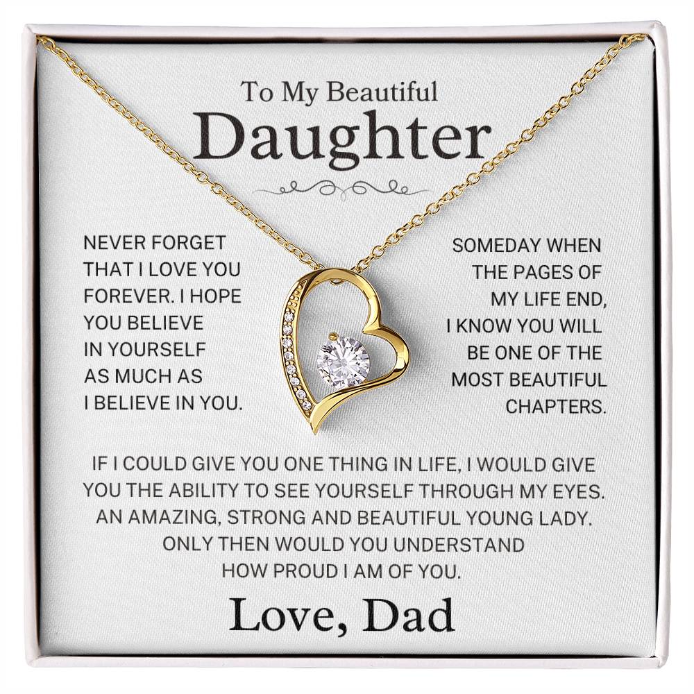 Daughter Love Dad "Never Forget" | Forever Love Necklace