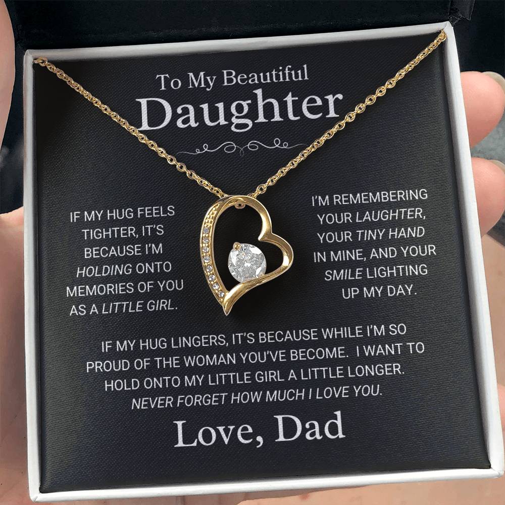 Daughter Love Dad "If My Hug" | Forever Love Necklace