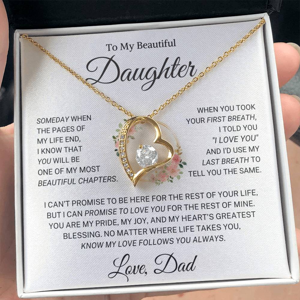 Daughter Love Dad "Your First Breath" | Forever Love Necklace