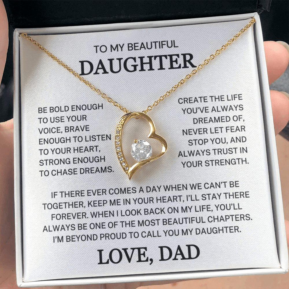 Daughter Love Dad "Be Bold Enough" | Forever Love Necklace