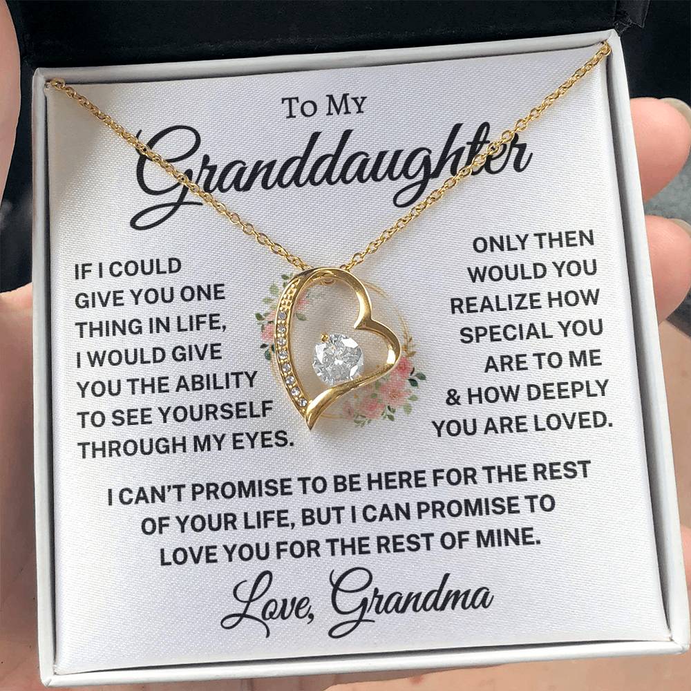 Gift for Granddaughter Love Grandma "How Deeply You Are Loved" | Flower Wreath | Forever Love Necklace