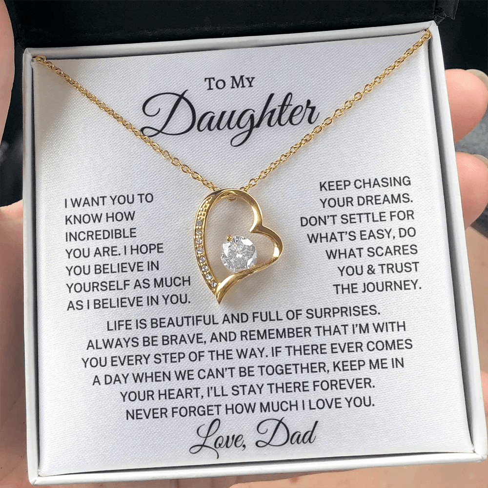 Daughter Love Dad "Keep Me In Your Heart" | Forever Love Necklace