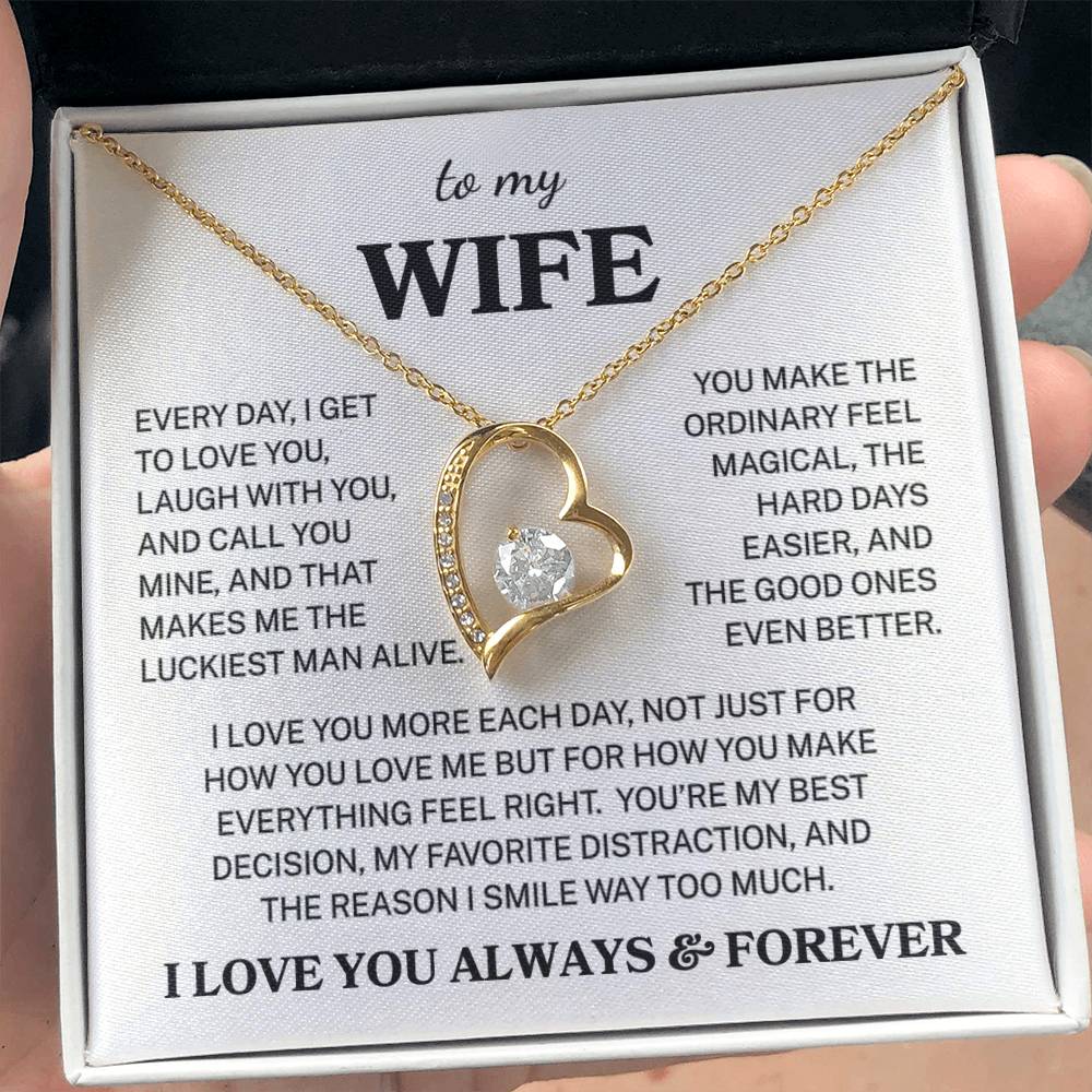Wife "Luckiest Man Alive" | Forever Love Necklace