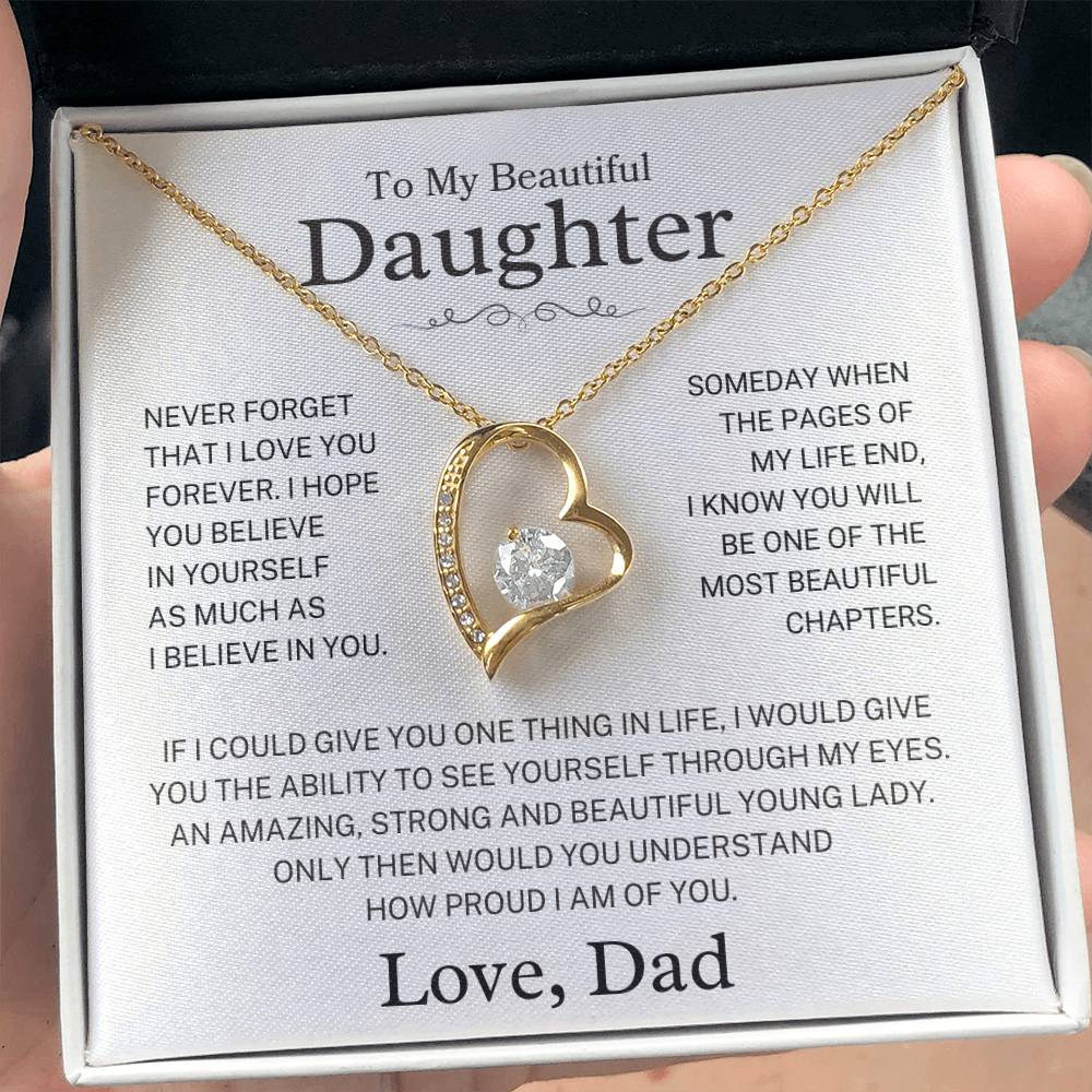 Daughter Love Dad "Never Forget" | Forever Love Necklace