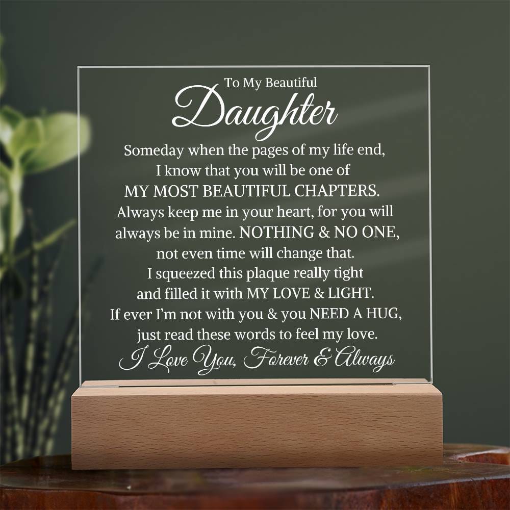 Daughter "Most Beautiful Chapters" | Acrylic LED Light Plaque