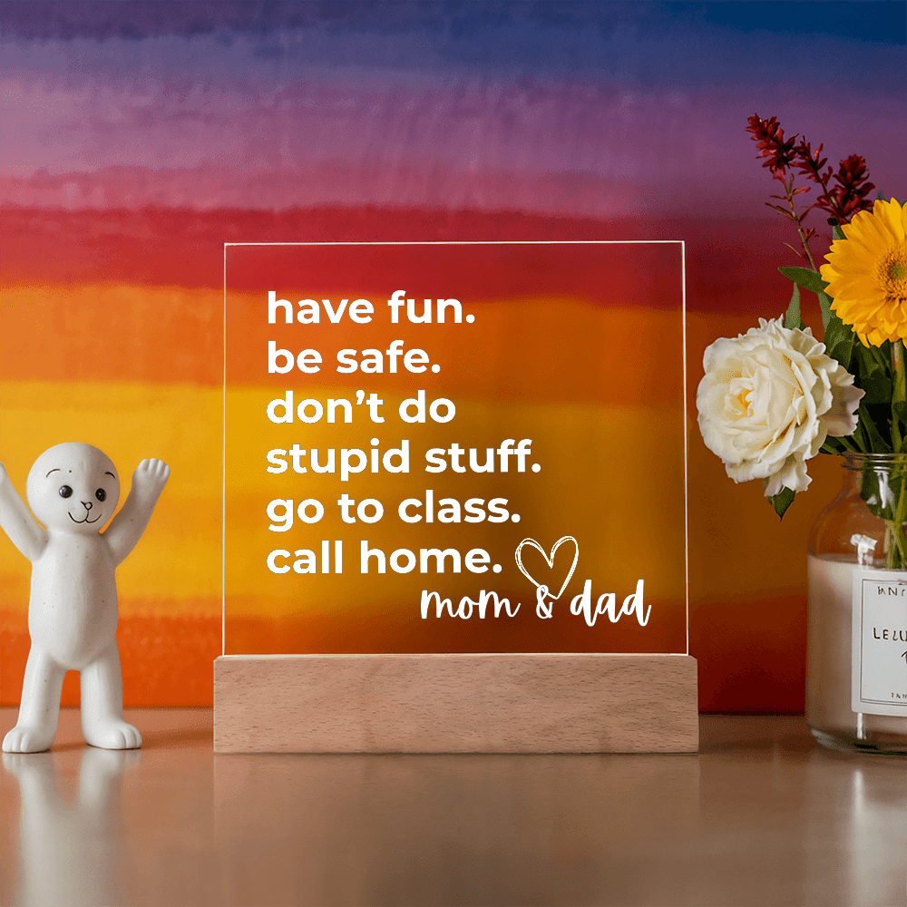 Call Home Love Mom & Dad | Square Acrylic Plaque