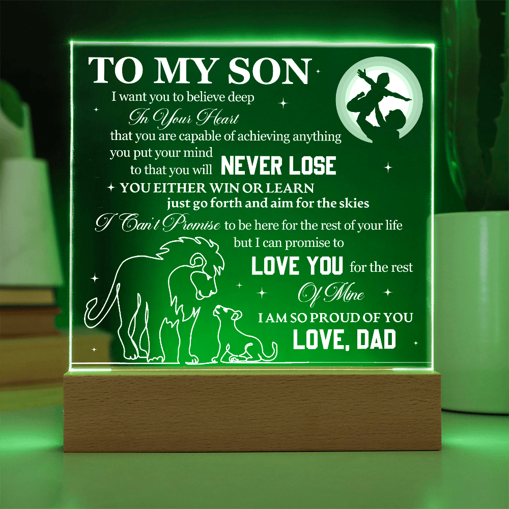 Son Love Dad "Aim For The Skies" | Acrylic LED Plaque