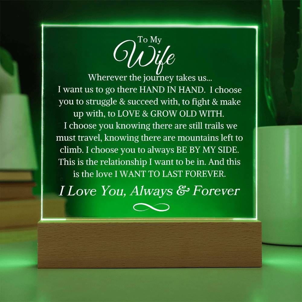 Wife "I Choose You" | Acrylic LED Plaque