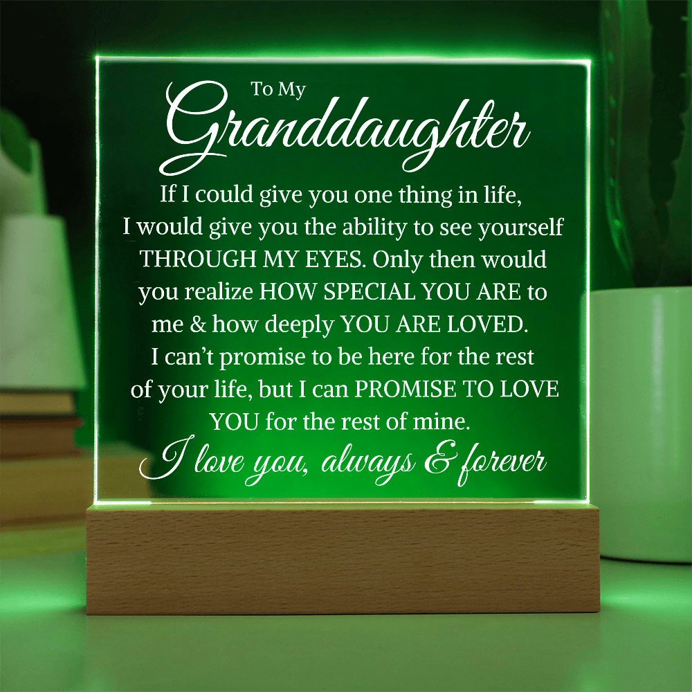 Gift for Granddaughter "How Deeply You Are Loved" | Acrylic Square Plaque