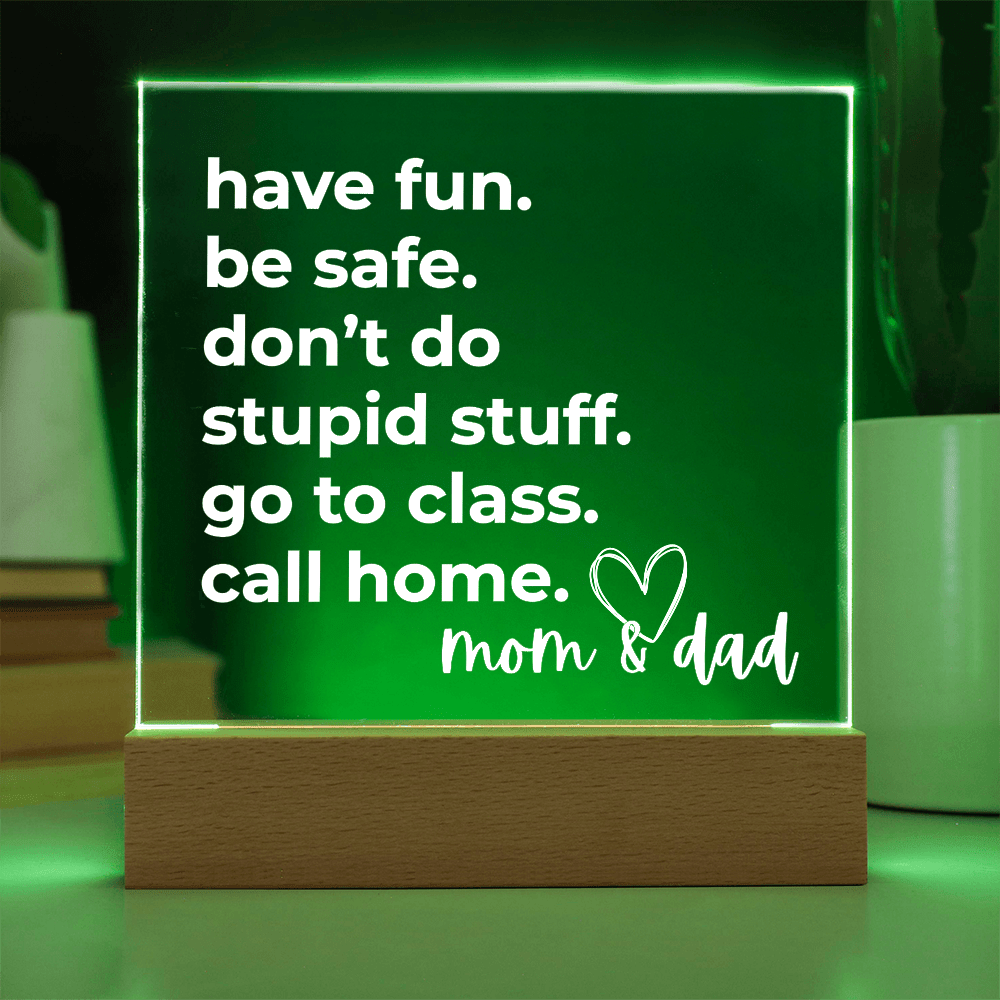 Call Home Love Mom & Dad | Square Acrylic Plaque