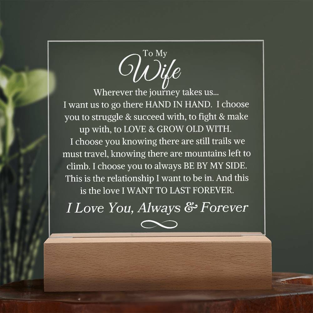 Wife "I Choose You" | Acrylic LED Plaque