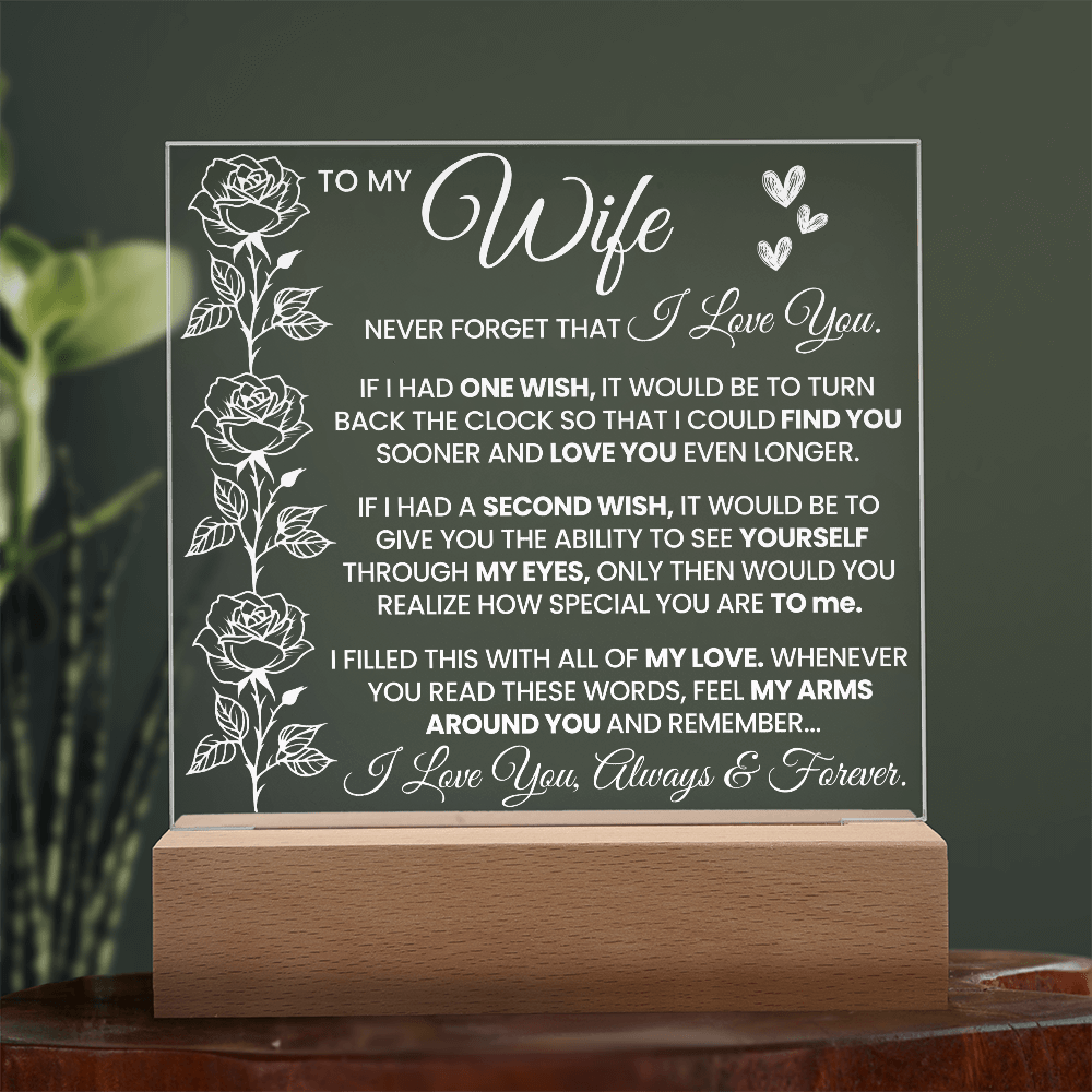 Wife "Never Forget" | Acrylic LED Plaque