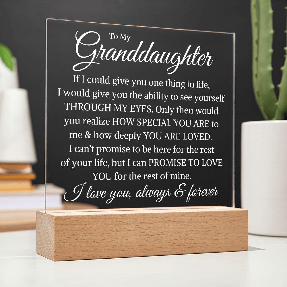 Gift for Granddaughter "How Deeply You Are Loved" | Acrylic Square Plaque