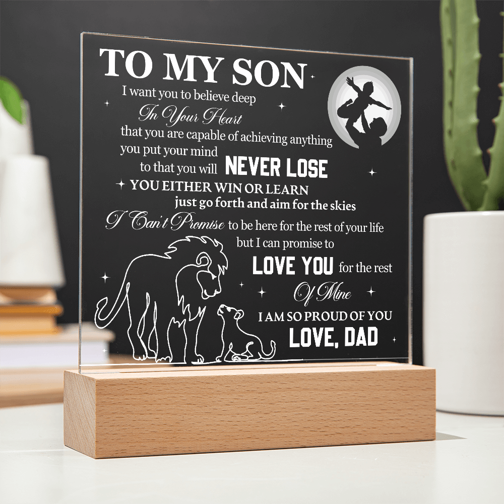 Son Love Dad "Aim For The Skies" | Acrylic LED Plaque