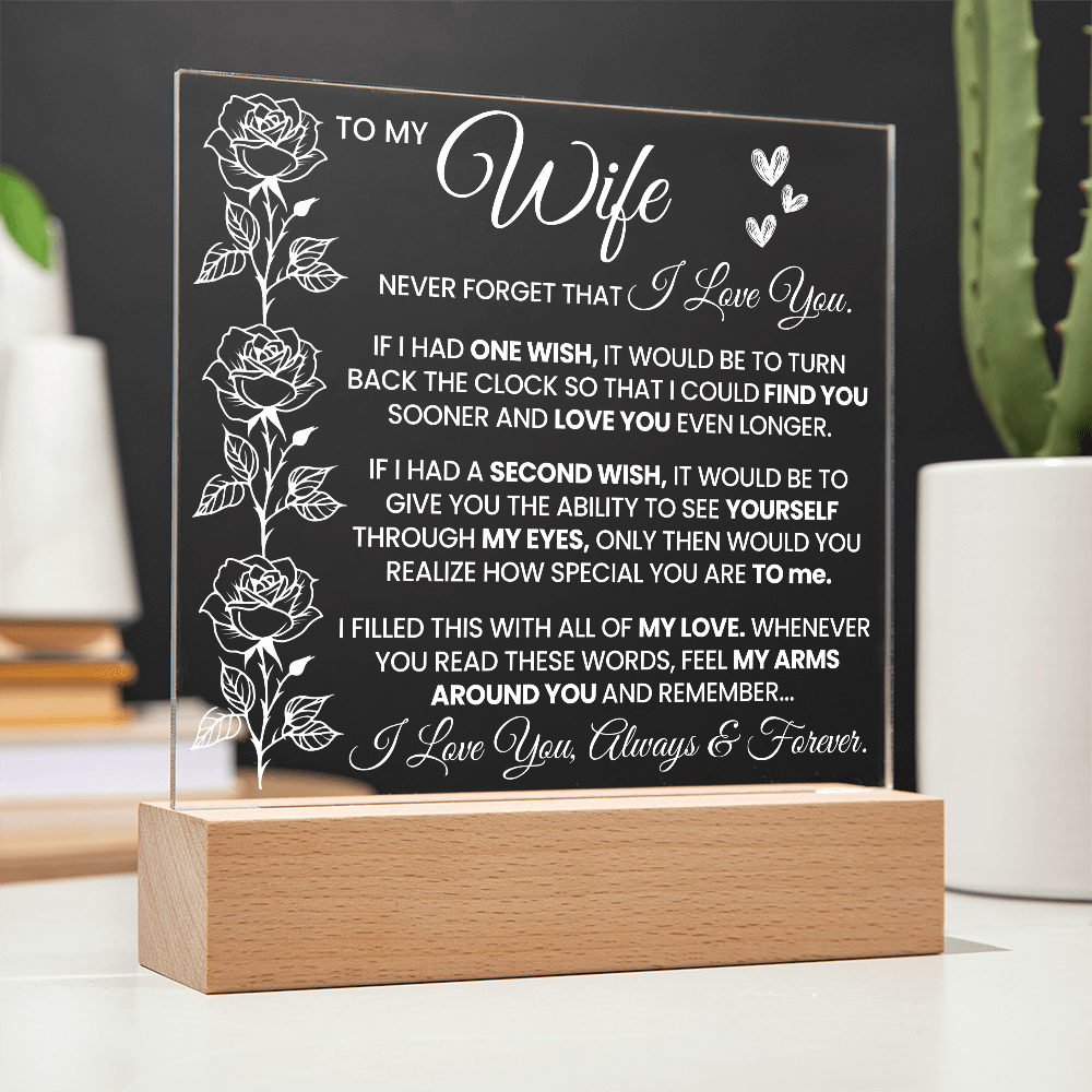 Wife "Never Forget" | Acrylic LED Plaque