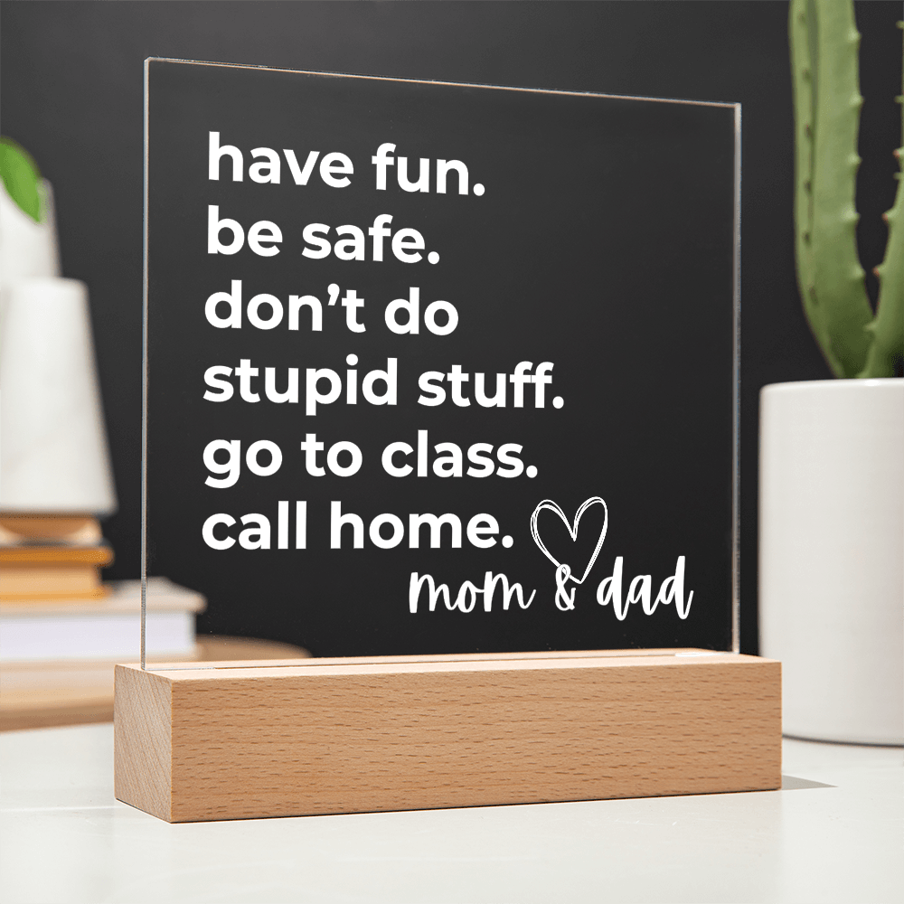 Call Home Love Mom & Dad | Square Acrylic Plaque