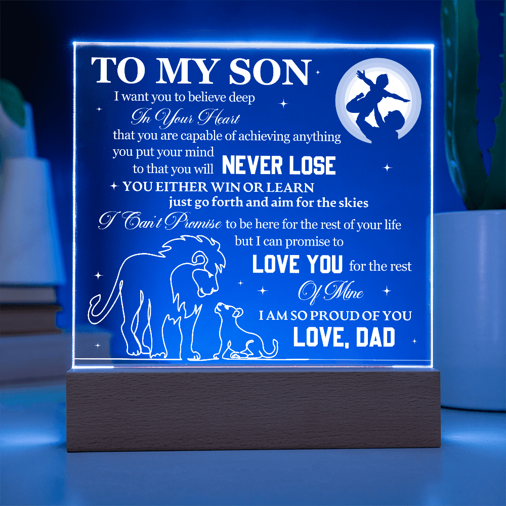 Son Love Dad "Aim For The Skies" | Acrylic LED Plaque