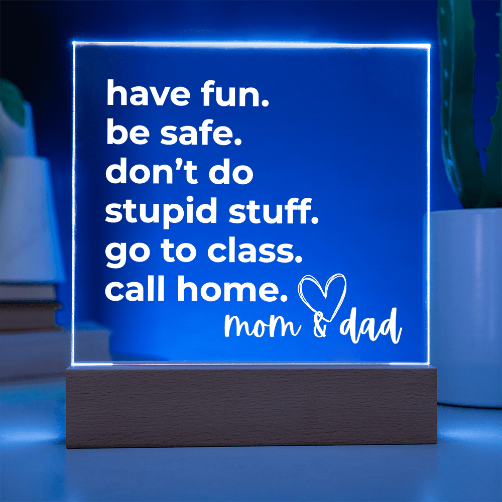 Call Home Love Mom & Dad | Square Acrylic Plaque