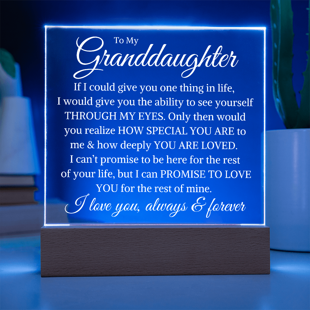 Gift for Granddaughter "How Deeply You Are Loved" | Acrylic Square Plaque