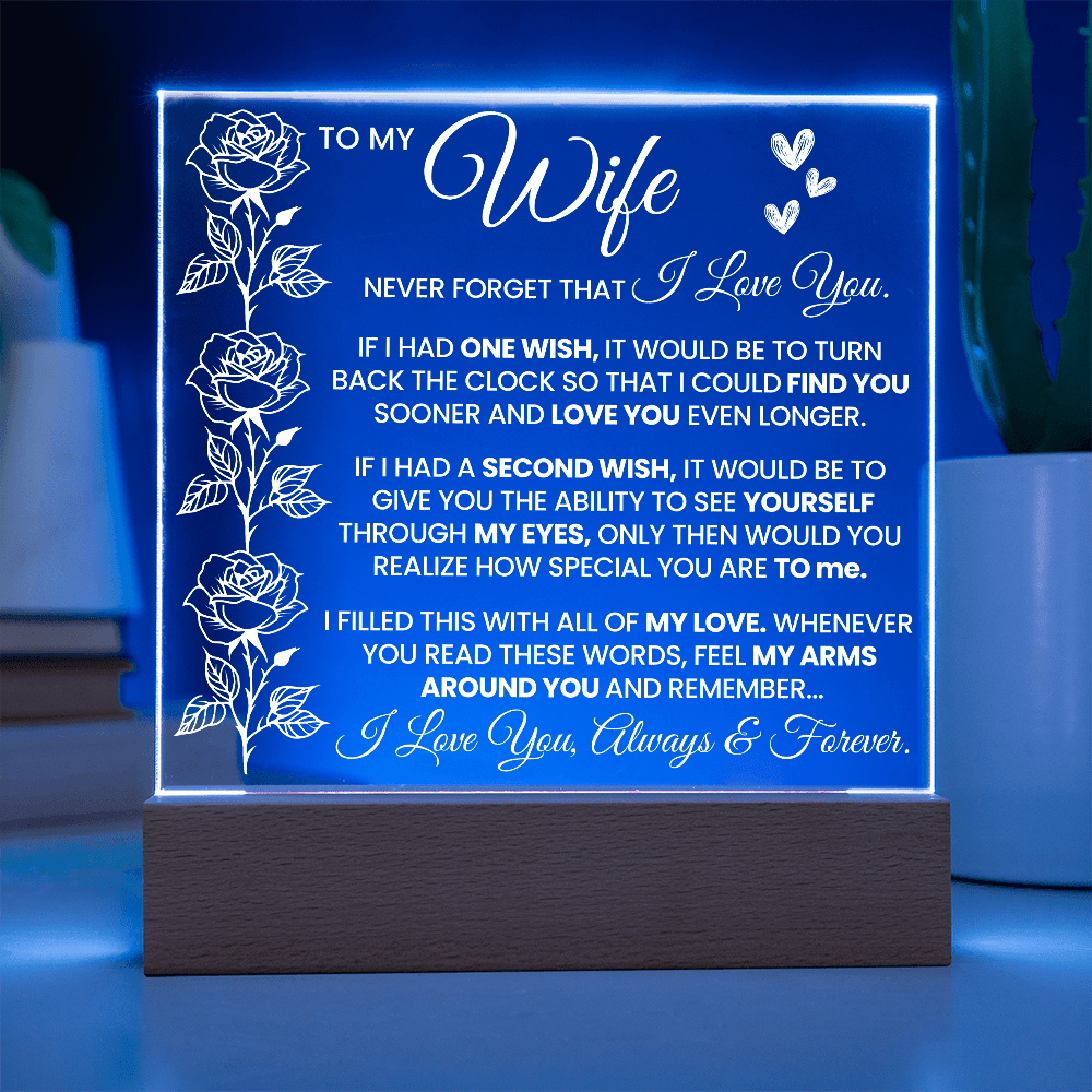 Wife "Never Forget" | Acrylic LED Plaque