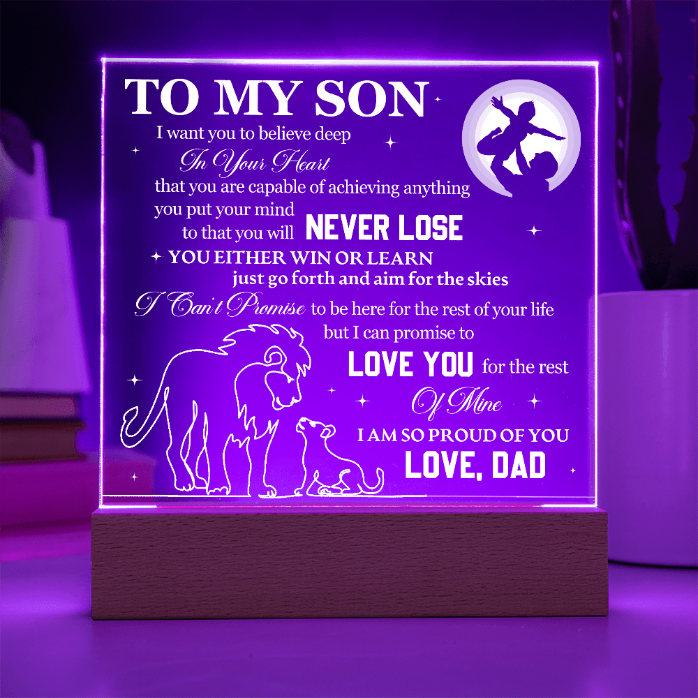 Son Love Dad "Aim For The Skies" | Acrylic LED Plaque