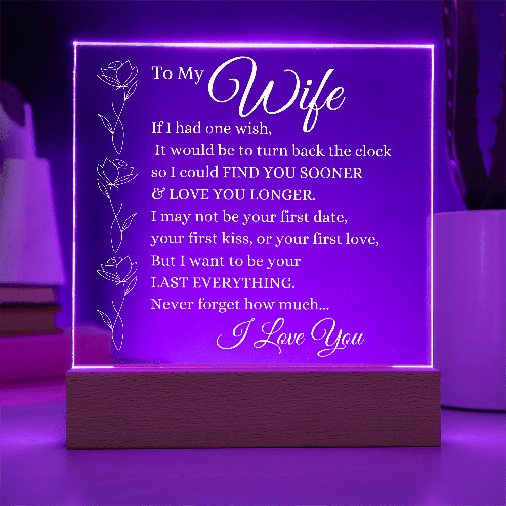 Gift For My Wife "Last Everything" | Square Acrylic Plaque