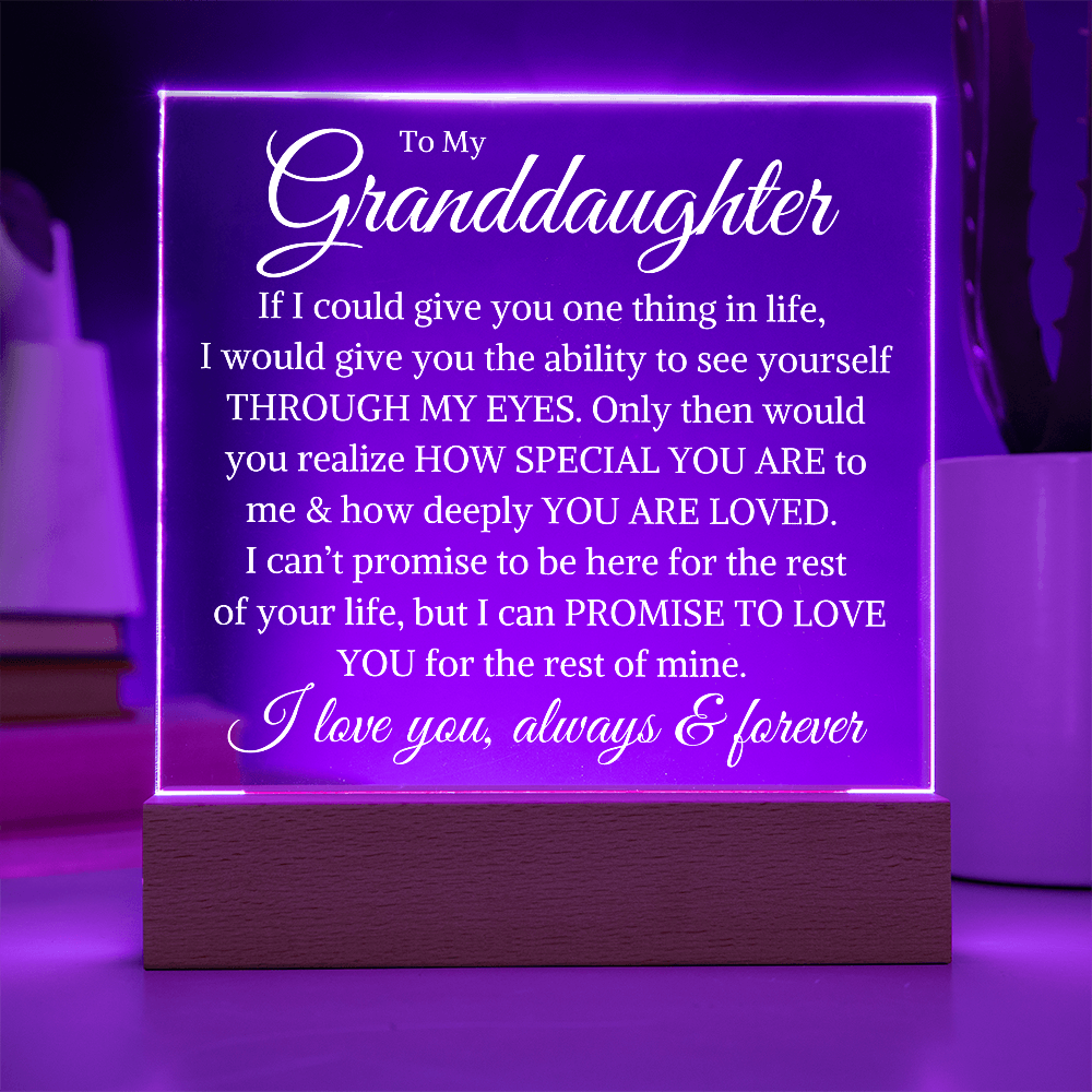 Gift for Granddaughter "How Deeply You Are Loved" | Acrylic Square Plaque