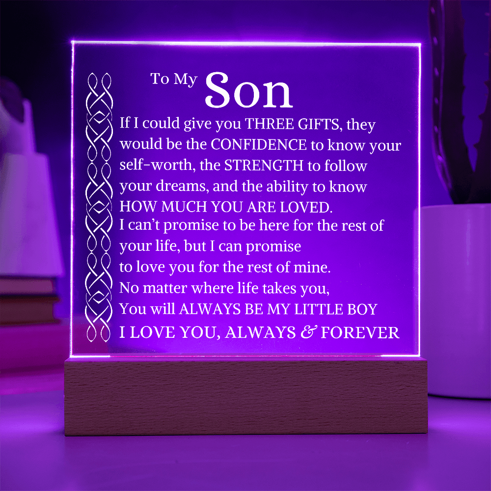 Gift for Son "If I Could Give You Three Gifts" | Square Acrylic Plaque