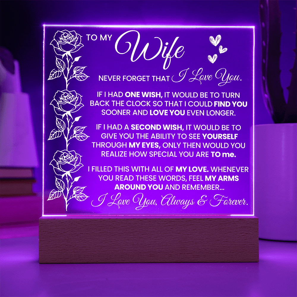 Wife "Never Forget" | Acrylic LED Plaque