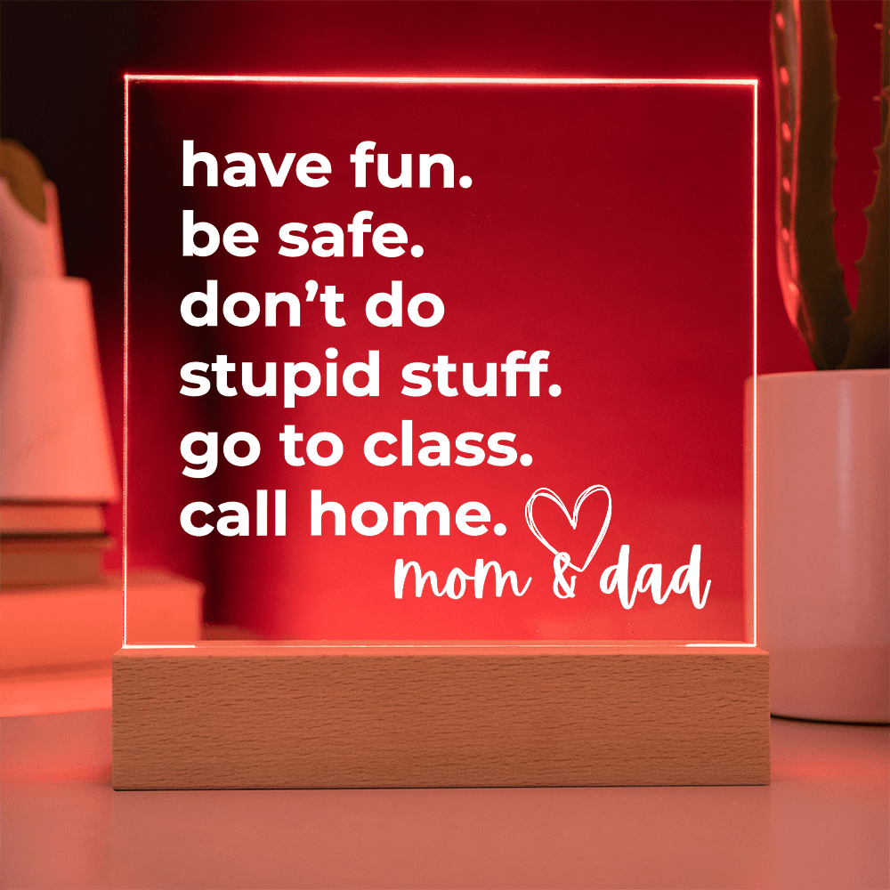 Call Home Love Mom & Dad | Square Acrylic Plaque