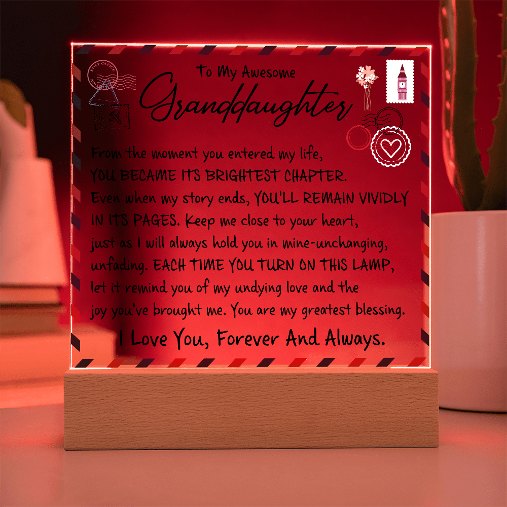 Granddaughter "Brightest Chapter" | Acrylic LED Plaque