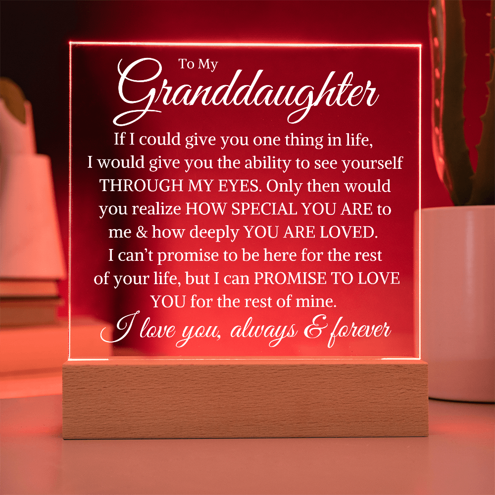 Gift for Granddaughter "How Deeply You Are Loved" | Acrylic Square Plaque