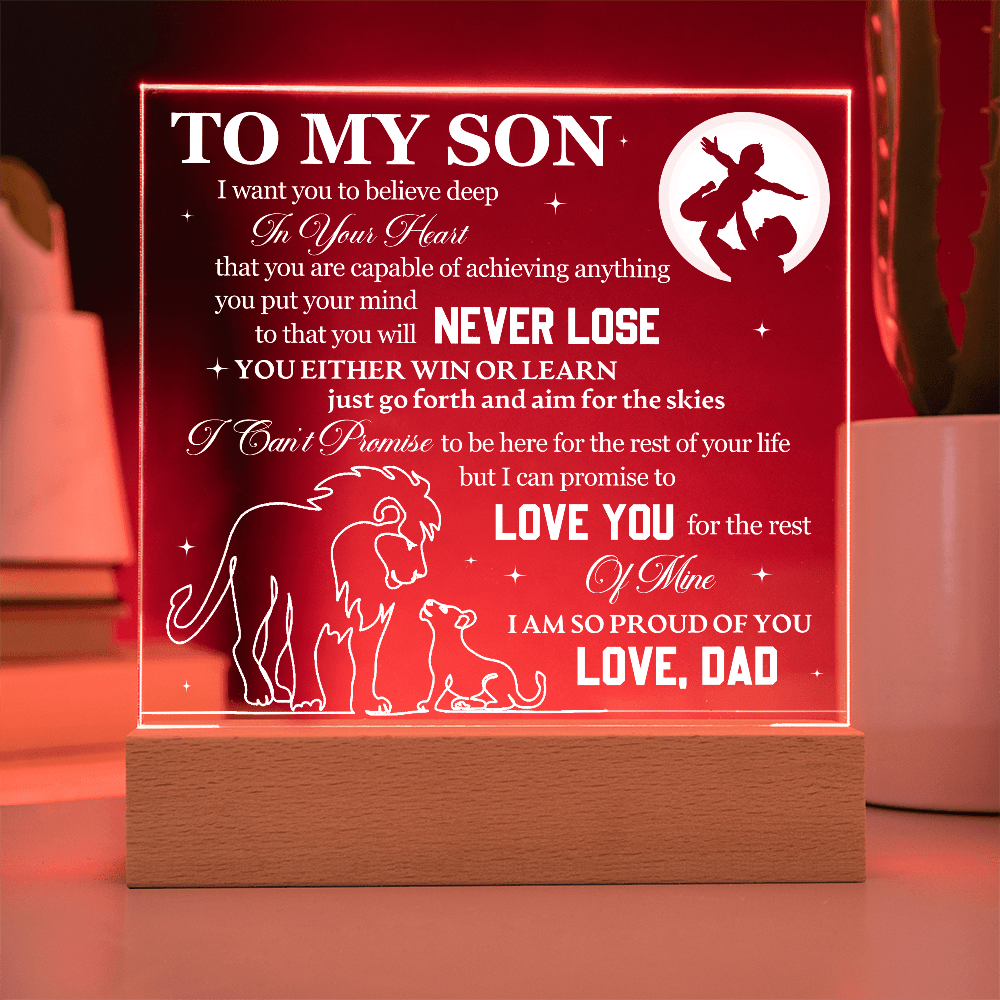Son Love Dad "Aim For The Skies" | Acrylic LED Plaque