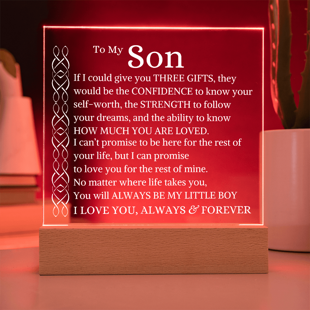 Gift for Son "If I Could Give You Three Gifts" | Square Acrylic Plaque