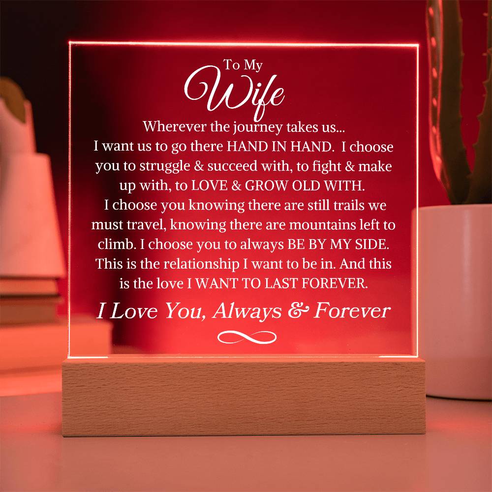 Wife "I Choose You" | Acrylic LED Plaque